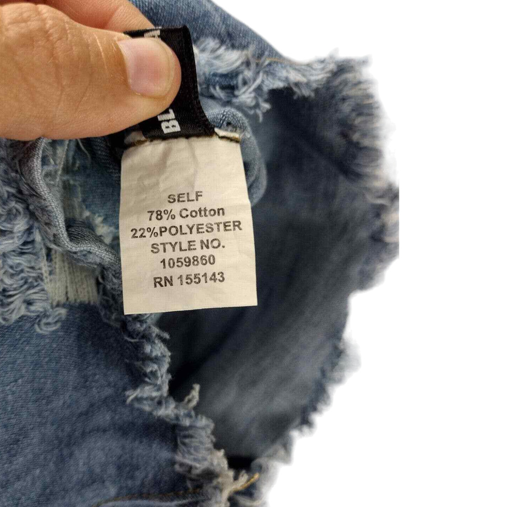 Stone Washed Distressed Raw Hem Ripped High-waisted Boyfriend Denim Shorts Small - Picture 5 of 7